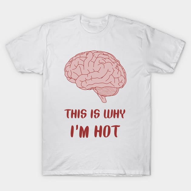 This is Why I'm Hot Brain Clever Feminist Design T-Shirt by magentasponge